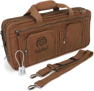 Waxed Canvas Chef Knife Bag Holds 19 Knives Plus Knife Steel Meat Cleaver and Large Storage Compartments! Our Most Durable Professional Line Knife Carrier Includes Custom Padlock! (Bag Only)