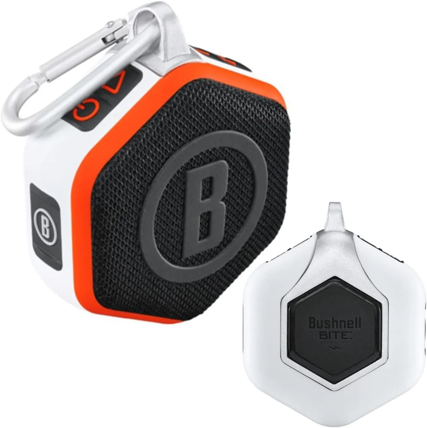 Wearable4U - Bushnell Wingman Mini Orange/White GPS Bluetooth Speaker with Cleaning Cloth and Wall/Car Chargers Bundle