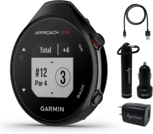 Wearable4U - Garmin Approach G12 Premium GPS Golf Range Finder with Power Pack Bundle