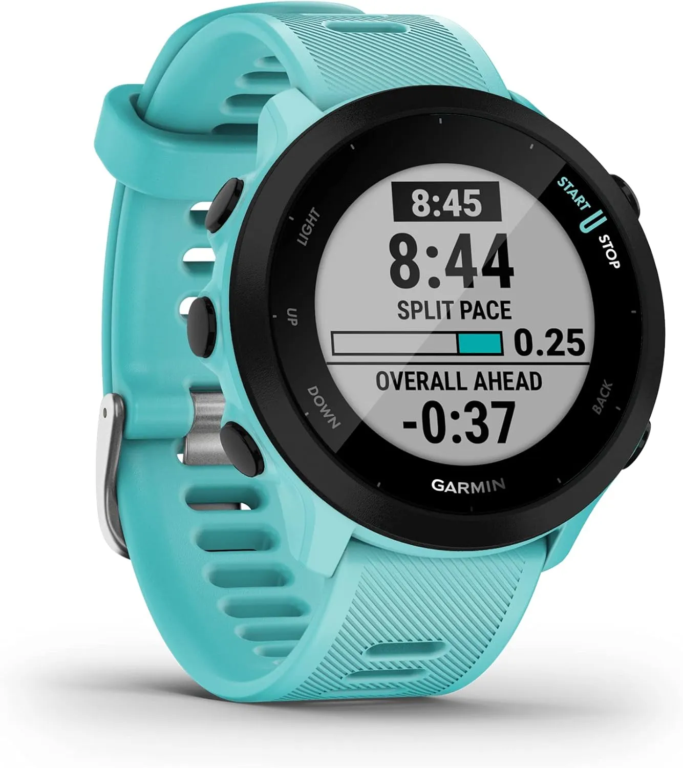 Wearable4U Garmin Forerunner 55 GPS Running 42 mm Watch with Daily Suggested Workouts, Aqua Power Pack Bundle