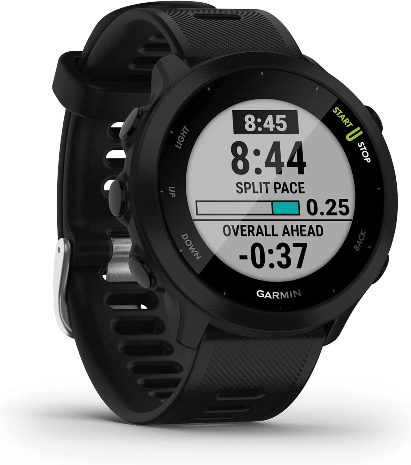 Wearable4U Garmin Forerunner 55 GPS Running 42 mm Watch with Daily Suggested Workouts, Black Power Pack Bundle