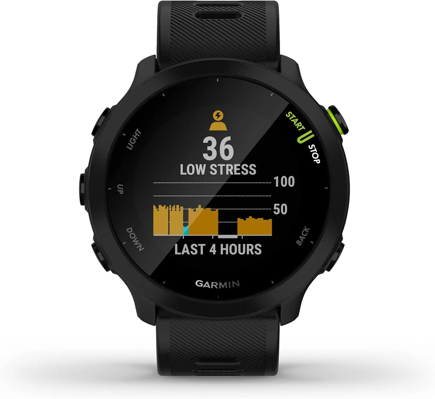 Wearable4U Garmin Forerunner 55 GPS Running 42 mm Watch with Daily Suggested Workouts, Black Power Pack Bundle