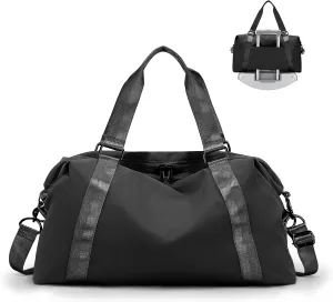 Weekender Overnight Bag for Women, Lightweight Travel Duffel Bag with Trolley Sleeve and Wet Pocket, Carry on Bag Personal Item Travel Bag, Waterproof Sports Gym Tote Bag,Hospital Bag