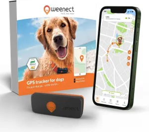 Weenect Dog XS - New GPS Tracker for Dogs | Real-time Mini GPS Tracker for Dogs | Waterproof | Smallest Model on The Market | Subscription Required
