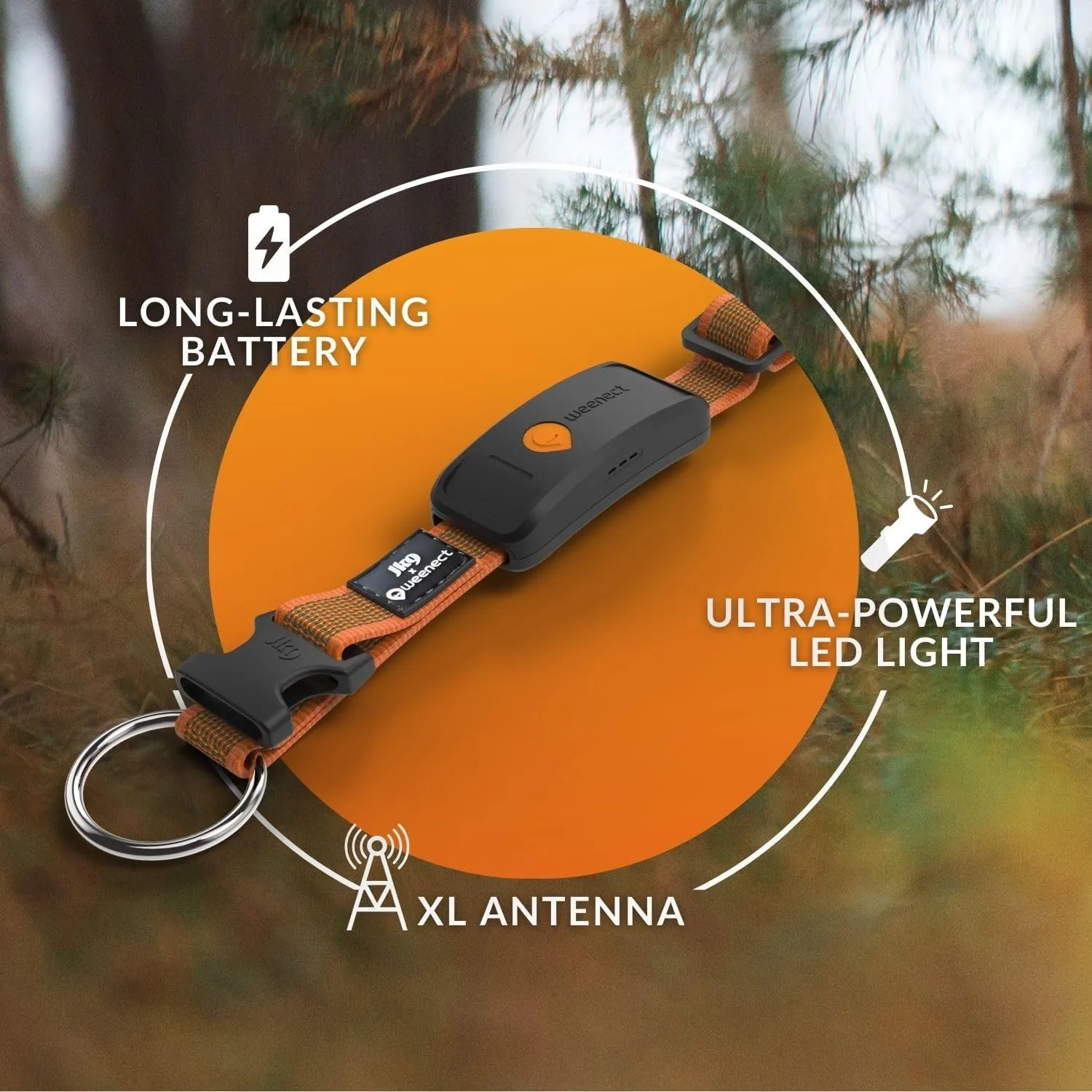 Weenect Dog XT - New GPS Collar for Dogs | XL Antenna | Waterproof | Ultra-Durable Integrated Julius-K9 Collar | Subscription Required