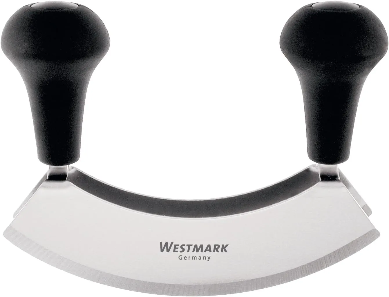 Westmark Germany Stainless Steel Double Blade Mezzaluna Mincing Knife, 7-inch (Black)