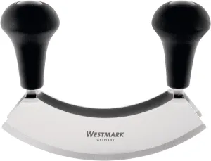 Westmark Germany Stainless Steel Double Blade Mezzaluna Mincing Knife, 7-inch (Black)