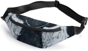 White Angel Wings Belt Bag with Adjustable Strap, Lightweight Travel Crossbody Bags, Hands-Free Mini Fanny Packs in Running Gym