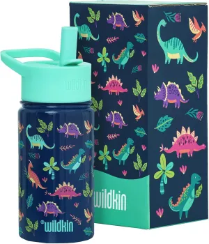 Wildkin Kids 14oz Stainless Steel Water Bottle – BPA-Free, Leakproof, Insulated, Easy-Clean - Darling Dinosaurs