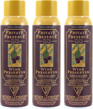 Wine Preservation System | 100% Green Gas Based | Suitable For All Wine, Port, Sake, Cognac, Whiskey, Fine Oil & Vinegar (Pack of 3)