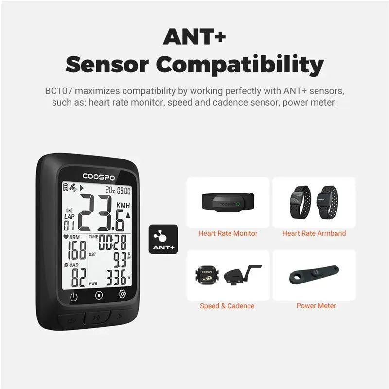 Wireless Bike Gps Odometer Speedometer 2.4 Tooth5.0 Ant Waterproof