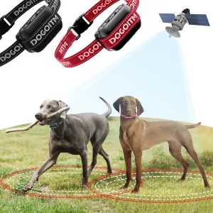 Wireless Dog Fence for 2 Dogs, Pet Containment System with AI Smart GPS Signal for Outdoor, Waterproof and Rechargeable Dog Collar Fence with 3 Warning Modes, Range 65-3290 FT for Most of Dogs