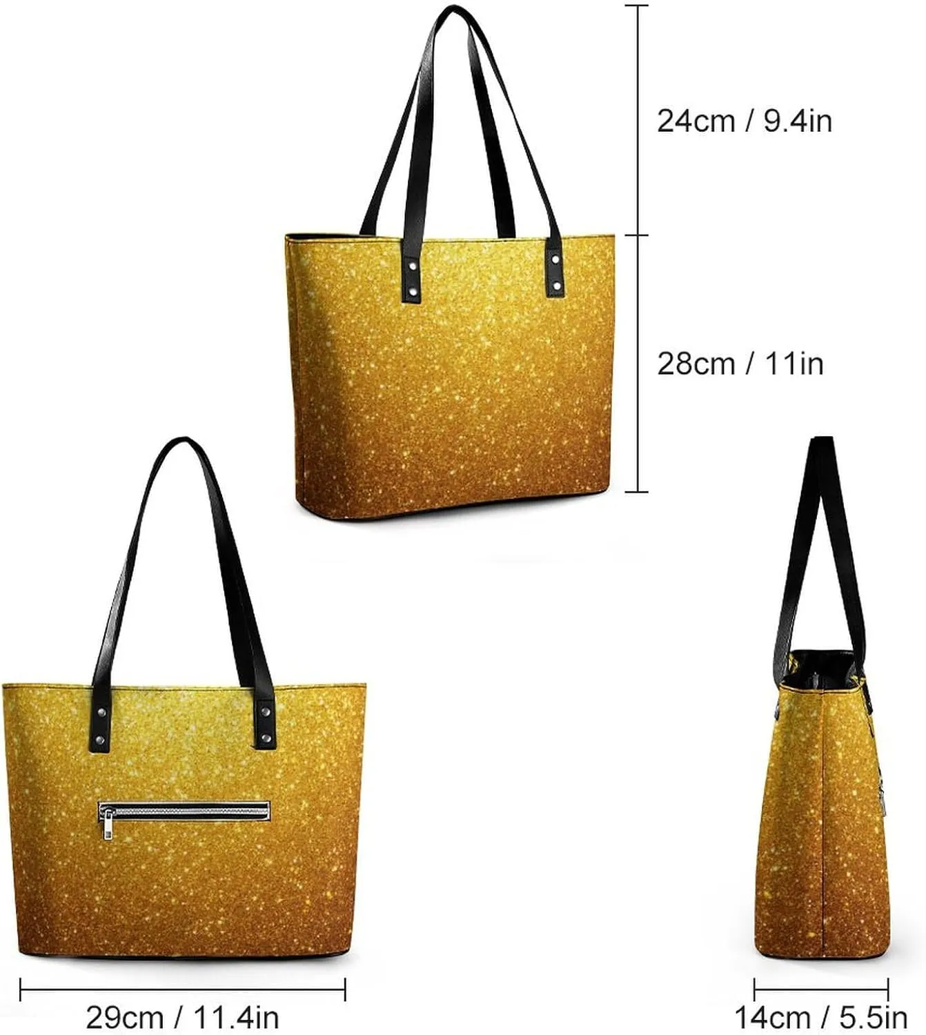 Women's Elegant Leather Handbag Unisex Leather Tote Bag Lightweight Handbag