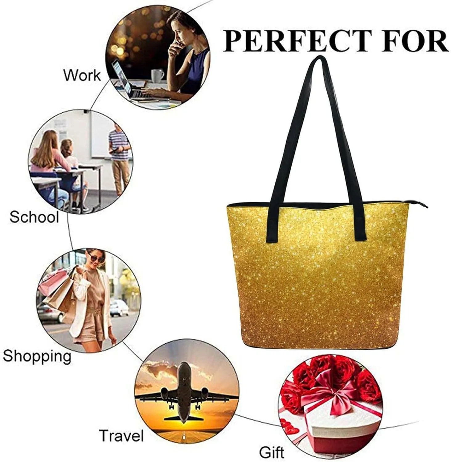 Women's Elegant Leather Handbag Unisex Leather Tote Bag Lightweight Handbag