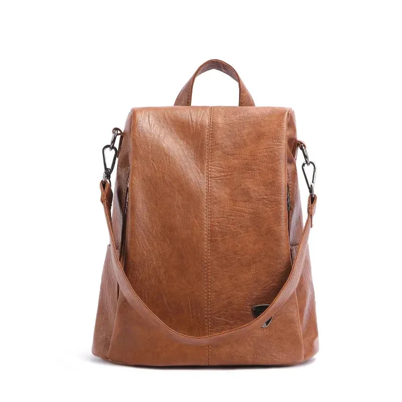 Women's Leather Backpack | Anti-Theft Design