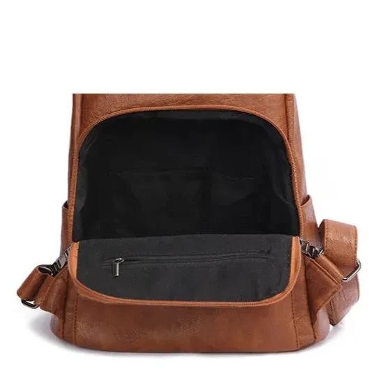 Women's Leather Backpack | Anti-Theft Design
