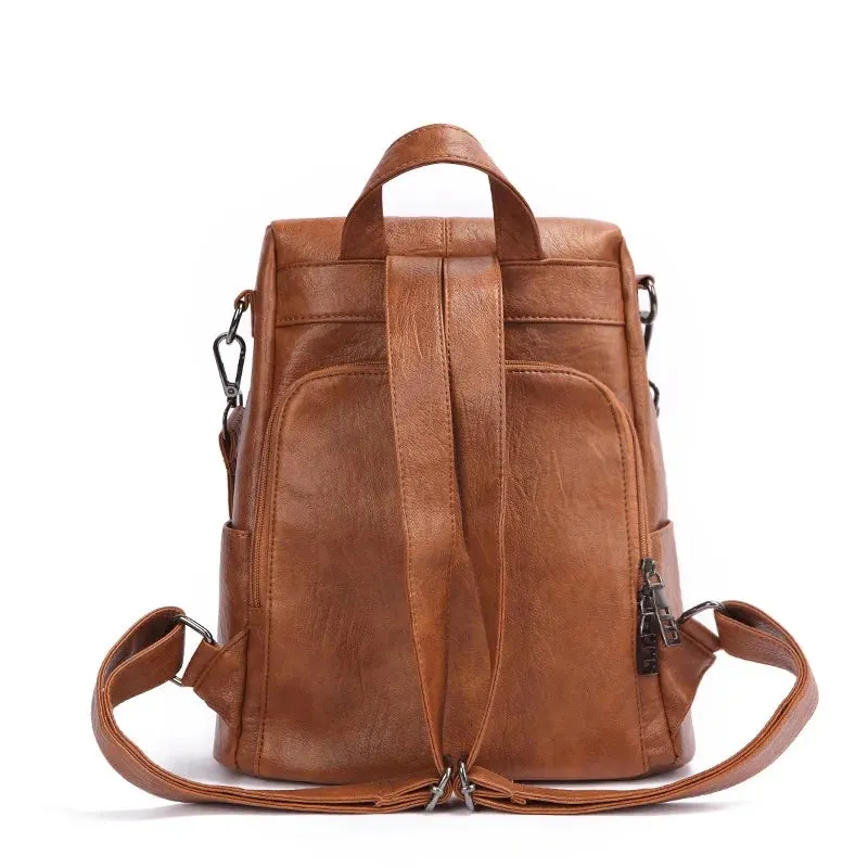 Women's Leather Backpack | Anti-Theft Design