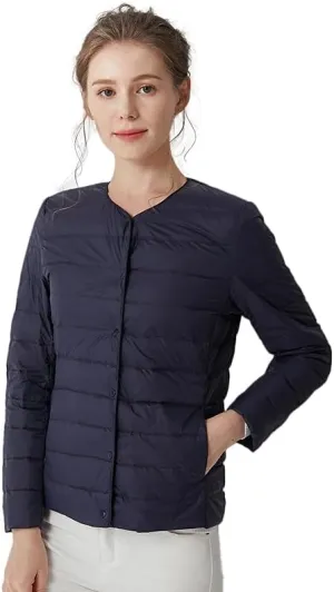 Women's Slim Fit Portable Down Jackets 90% Duck Down Crewneck Lightweight Down Jackets