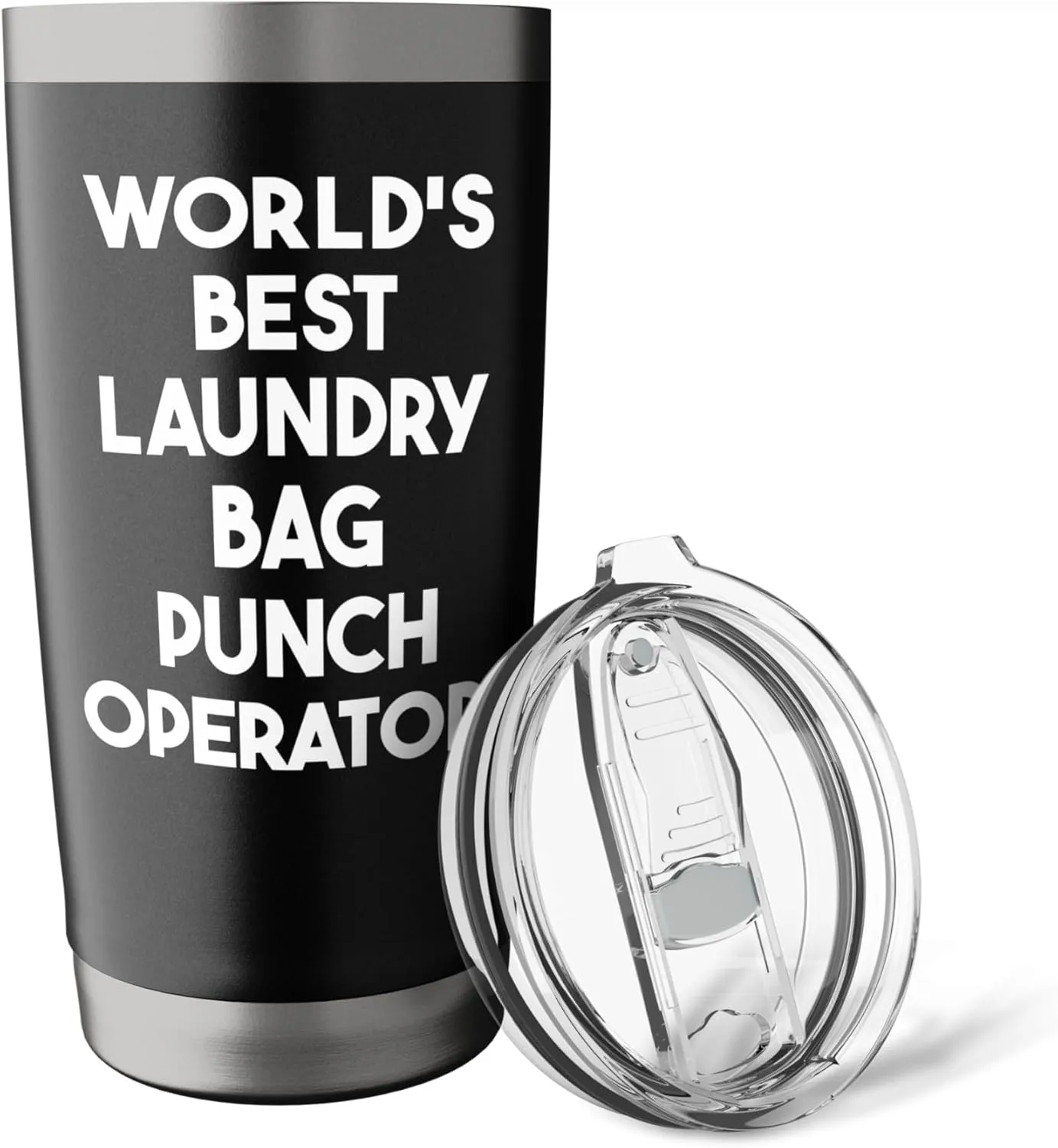World's Best Laundry Bag Punch Operator Stainless Steel Insulated Tumbler