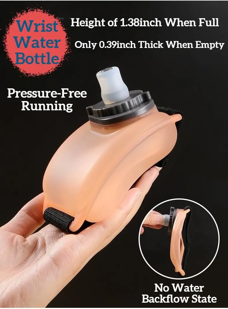 Wrist Water Bottle – Leak-Proof, Food-Grade Silicone Hydration Solution for Running, Gym, and Outdoor Activities (White)