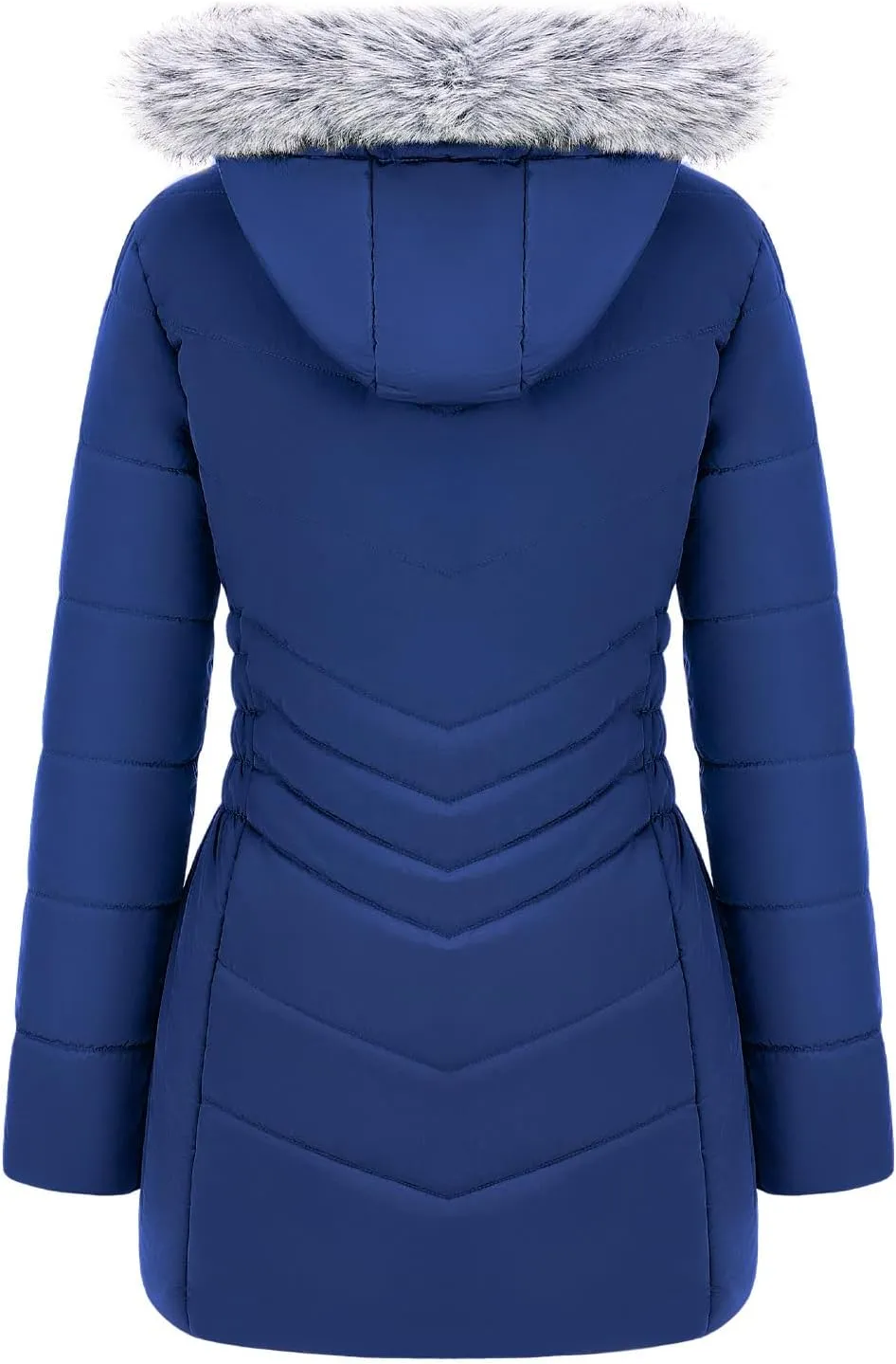 WULFUL Women's Winter Coats Long Warm Thicken Puffer Jackets Outwear With Removable Fur Hood