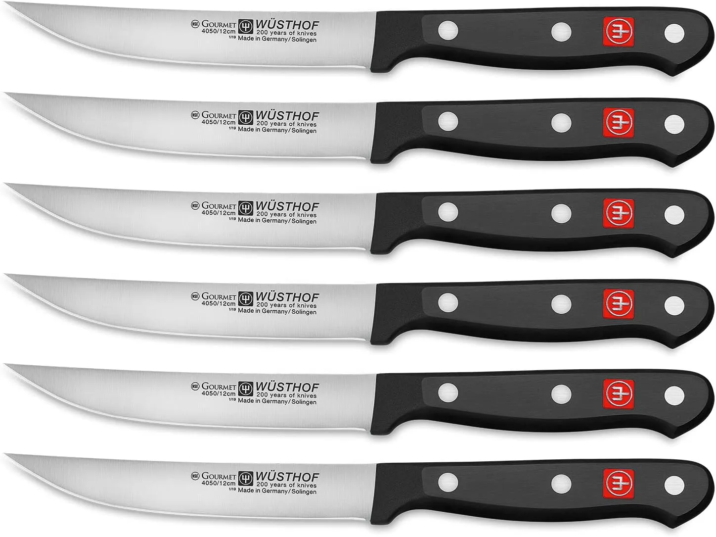 Wusthof Gourmet Six 6-Piece German Precise Laser Cut High Carbon Stainless Steel Kitchen Steak Knife Set – Model 9728