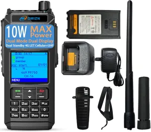 X4 Dual Mode UHF/Cellular Network Walkie Talkie with SIM Card, Unlimited Range Two Way Radio with AES256 SMS Talke Alias IP68 10W Repeater Ham Radio, 1 Pack