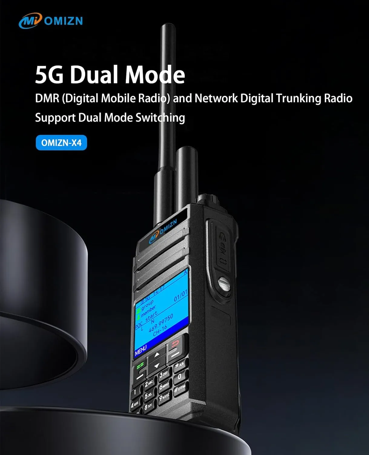 X4 Dual Mode UHF/Cellular Network Walkie Talkie with SIM Card, Unlimited Range Two Way Radio with AES256 SMS Talke Alias IP68 10W Repeater Ham Radio, 1 Pack