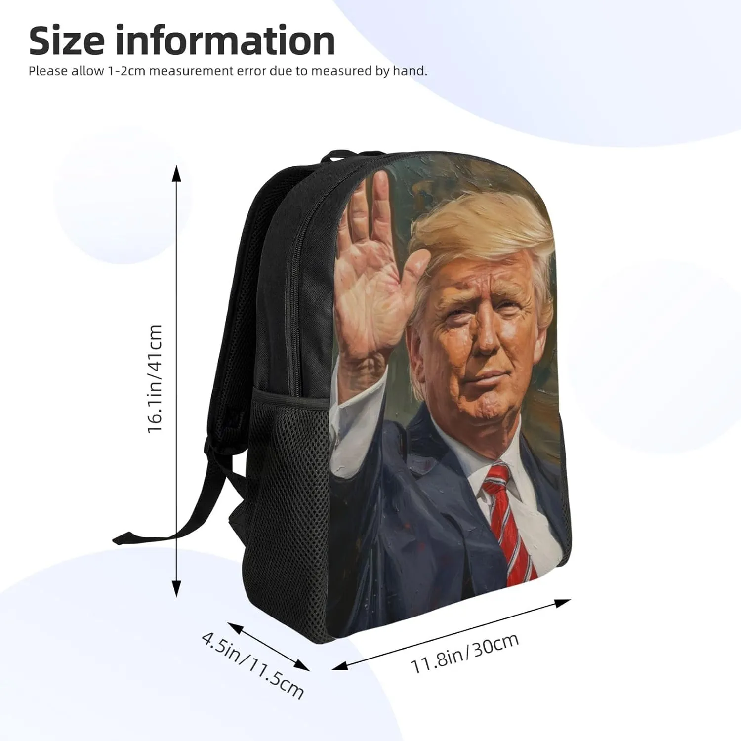 Xerial Trump Raises His Hand Backpack Waterproof Anti Theft Durable Light Laptop Bag Backpacks For Women Men Travel Gym Backpack
