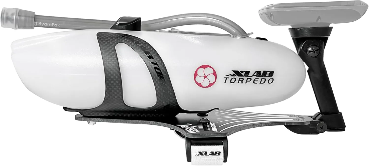 XLAB Torpedo Versa 500 Airflow Carbon Fiber Front Hydration System (Clear Bottle with Matte Black Cage)