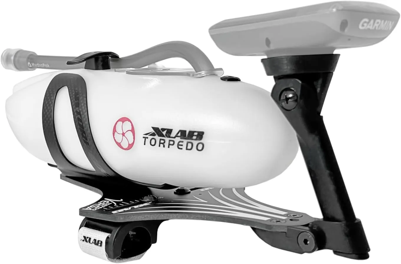 XLAB Torpedo Versa 500 Airflow Carbon Fiber Front Hydration System (Clear Bottle with Matte Black Cage)