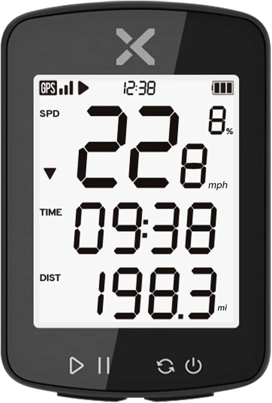 XOSS G Gen2 GPS Bike Computer Wireless, Bluetooth IPX7 Waterproof Cycling Computer, Rechargeable Bicycle Speedometer Odometer with 2.2 inch LCD Screen, 28 hrs Long Battery Life (XOSS APP Support)