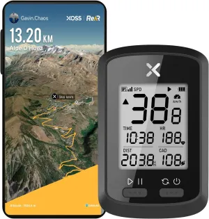 XOSS G  GPS Bike Computer, Bluetooth ANT  Cycling Computer, Wireless Bicycle Speedometer Odometer with LCD Display, Waterproof MTB Tracker Fits All Bikes Electric Bike (XOSS APP Support)
