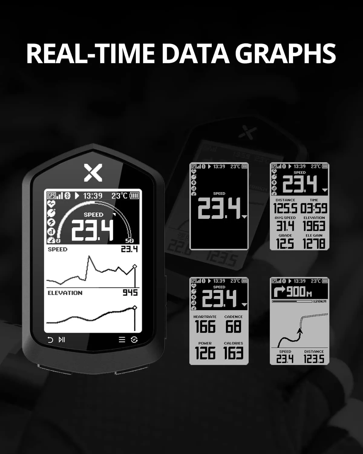 XOSS NAV Cycling Computer GPS Wireless Ant  Cycling Computer GPS with Bluetooth, IPX7 Waterproof Bicycle Speedometer Odometer with 2.4Inch LCD and Auto Backlight Fits All Bikes