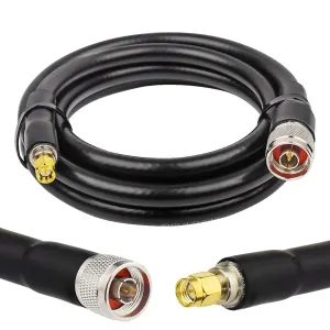 XRDS -RF KMR400 SMA to N Cable 6ft, N-Male to SMA-Male Connector Low Loss Extension Cable 50 Ohm SMA Cable for 3G/4G/5G/LTE/ADS-B/Ham/GPS/WiFi/RF Radio to Antenna Use