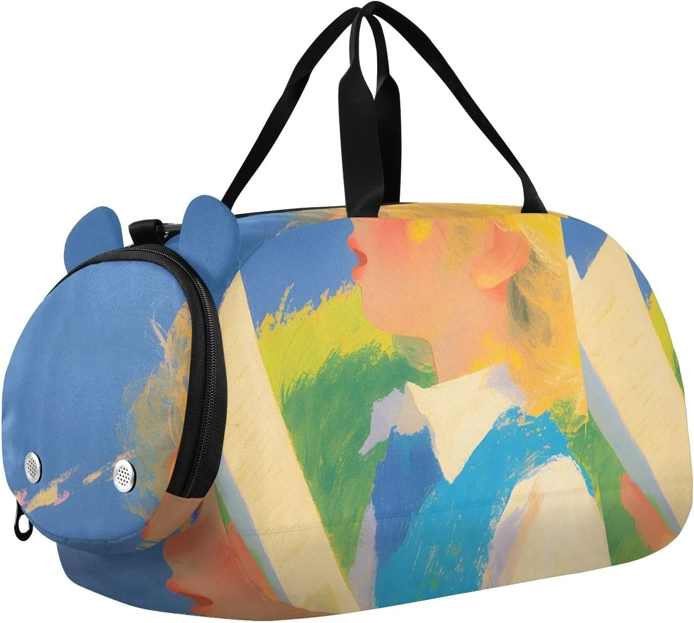 Yellow Hair Man Youth Sports Duffel Bag with Ventilated Shoe Compartment|All-Season Lightweight Travel Gym Bag for Girls & Boys|Water-Resistant Gear Bag