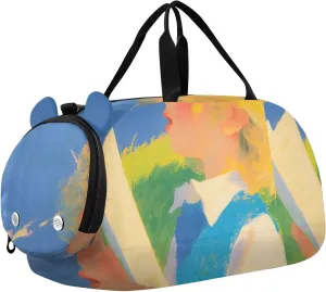 Yellow Hair Man Youth Sports Duffel Bag with Ventilated Shoe Compartment|All-Season Lightweight Travel Gym Bag for Girls & Boys|Water-Resistant Gear Bag