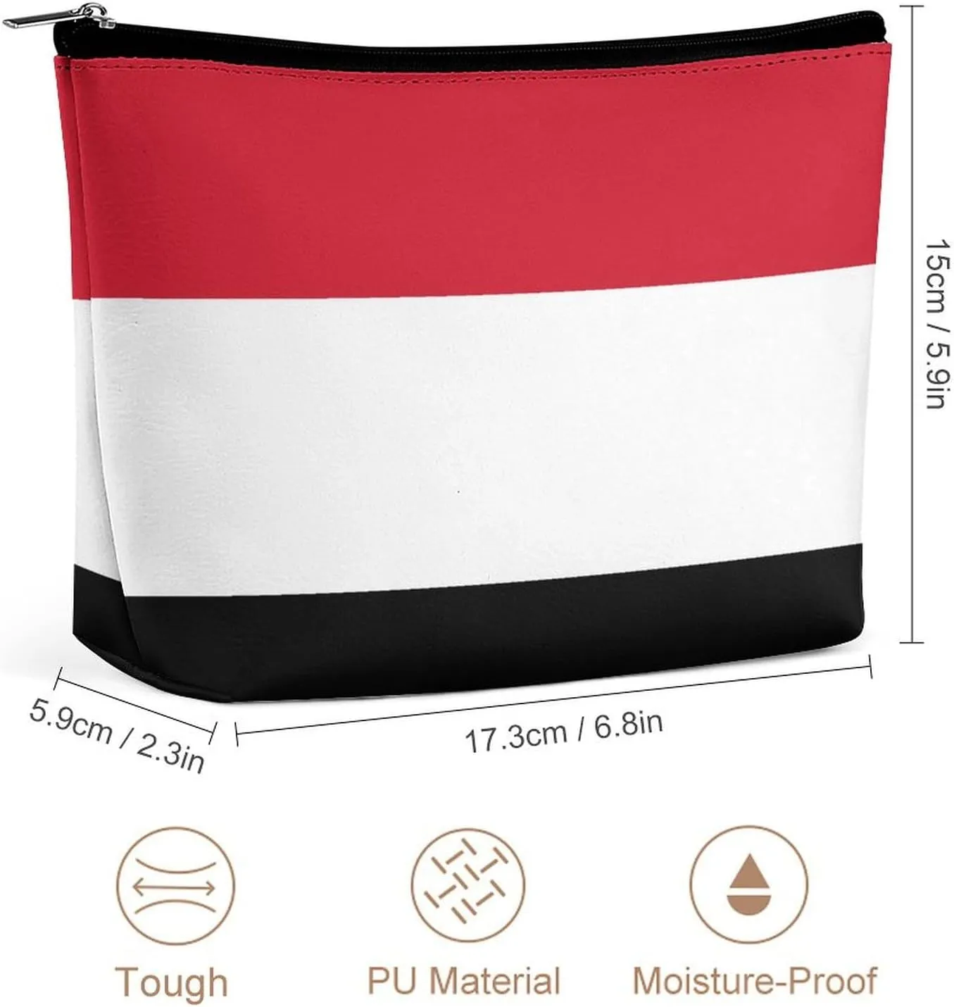 Yemen Flag Makeup Organizer for Women Travel Cosmetic Bag Lightweight Pouch for Purse