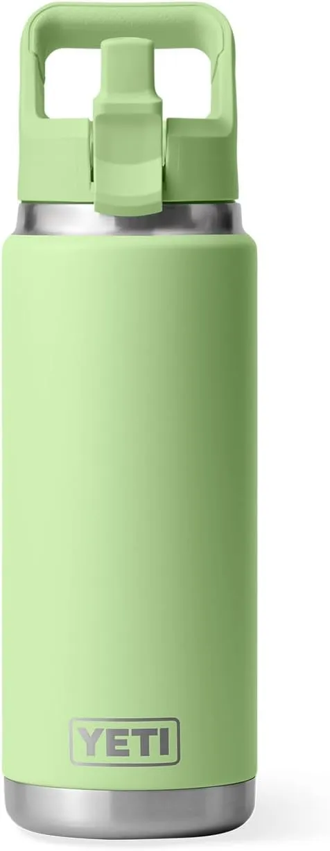 YETI Rambler 26 oz Bottle, Vacuum Insulated, Stainless Steel with Color Matching Straw Cap