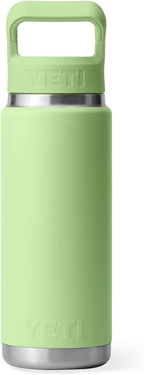 YETI Rambler 26 oz Bottle, Vacuum Insulated, Stainless Steel with Color Matching Straw Cap
