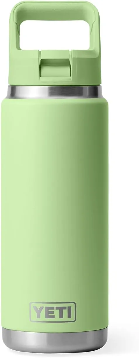 YETI Rambler 26 oz Bottle, Vacuum Insulated, Stainless Steel with Color Matching Straw Cap