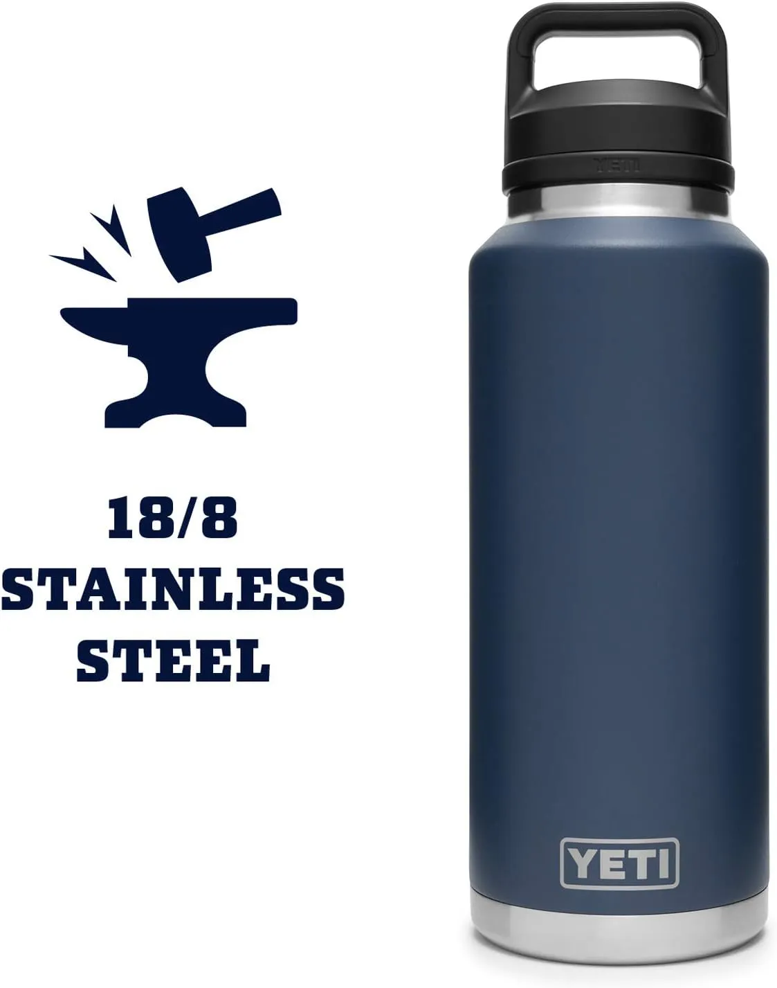 YETI Rambler 46 oz Bottle, Vacuum Insulated, Leakproof, Stainless Steel with Chug Cap