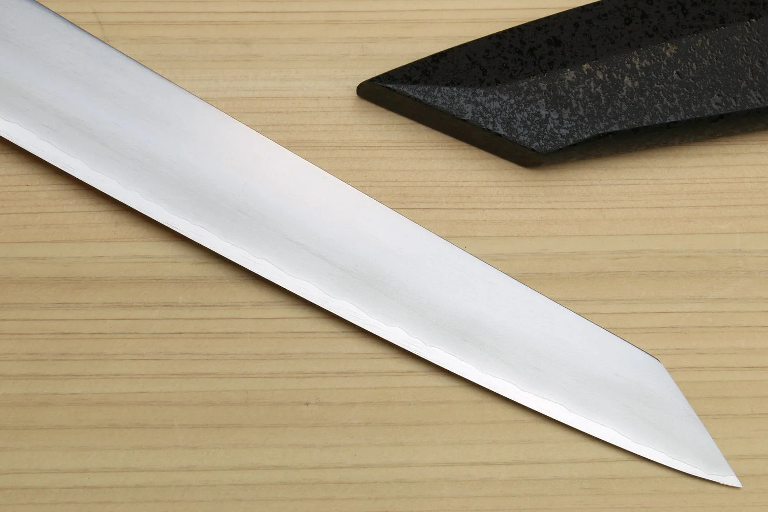 Yoshihiro Ginsan High Carbon Stainless Steel Sujihiki Kiritsuke Slicer Chefs Knife with Triple Nickel Silver Ring Ebony Handle