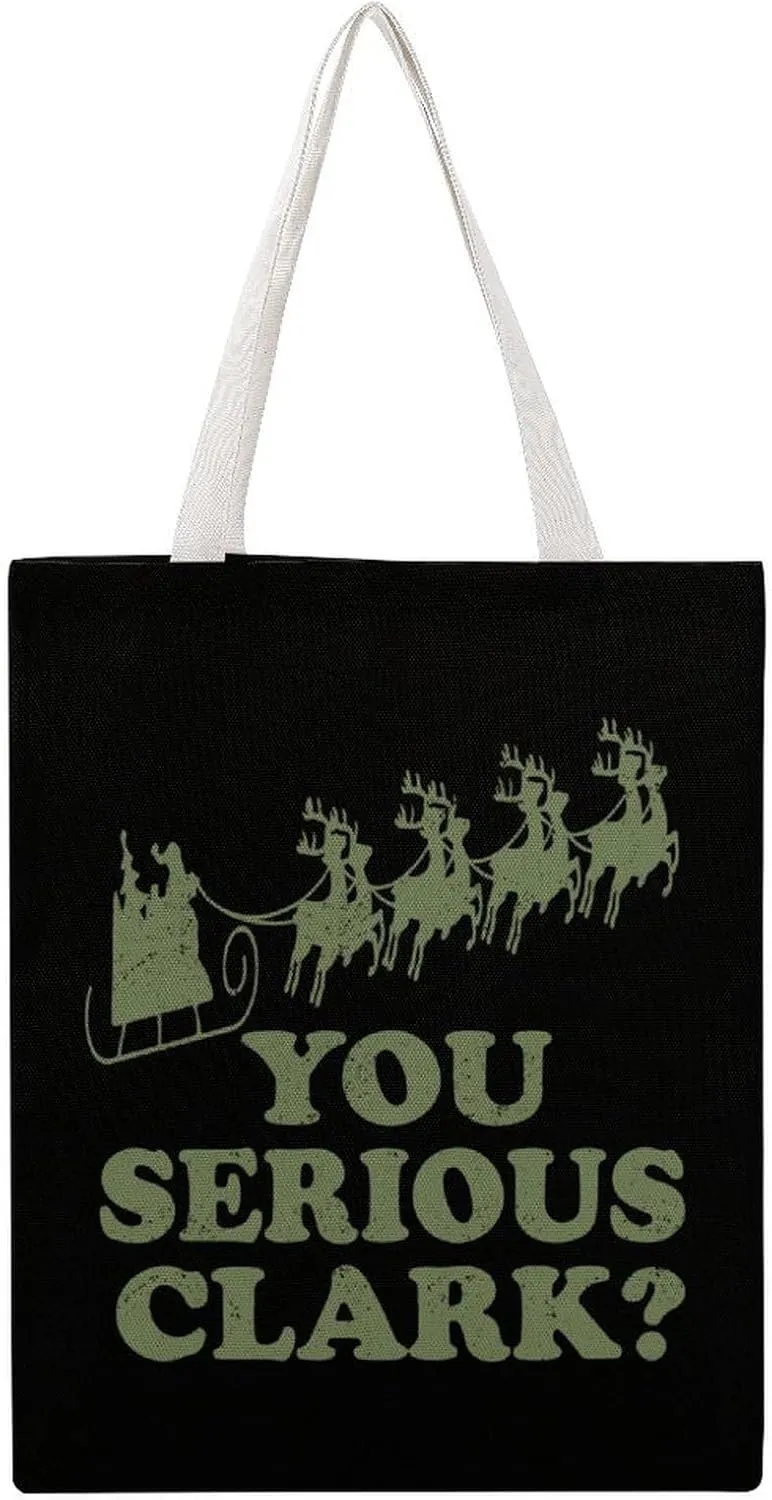 You Serious Clark Canvas Tote Bag Reusable Grocery Shopping Bag Lightweight Shoulder Bag for Men Women