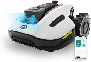 YUKA Mini 500H Robotic Lawn Mower Reception 0.12 Acre, Max. 0.17 Acre, Ultrasense AI Vision  RTK Positioning, Auto Mapping, App Control, 50% Slope, Cutting Height 2''~3.5'', 15 Mowing Zones