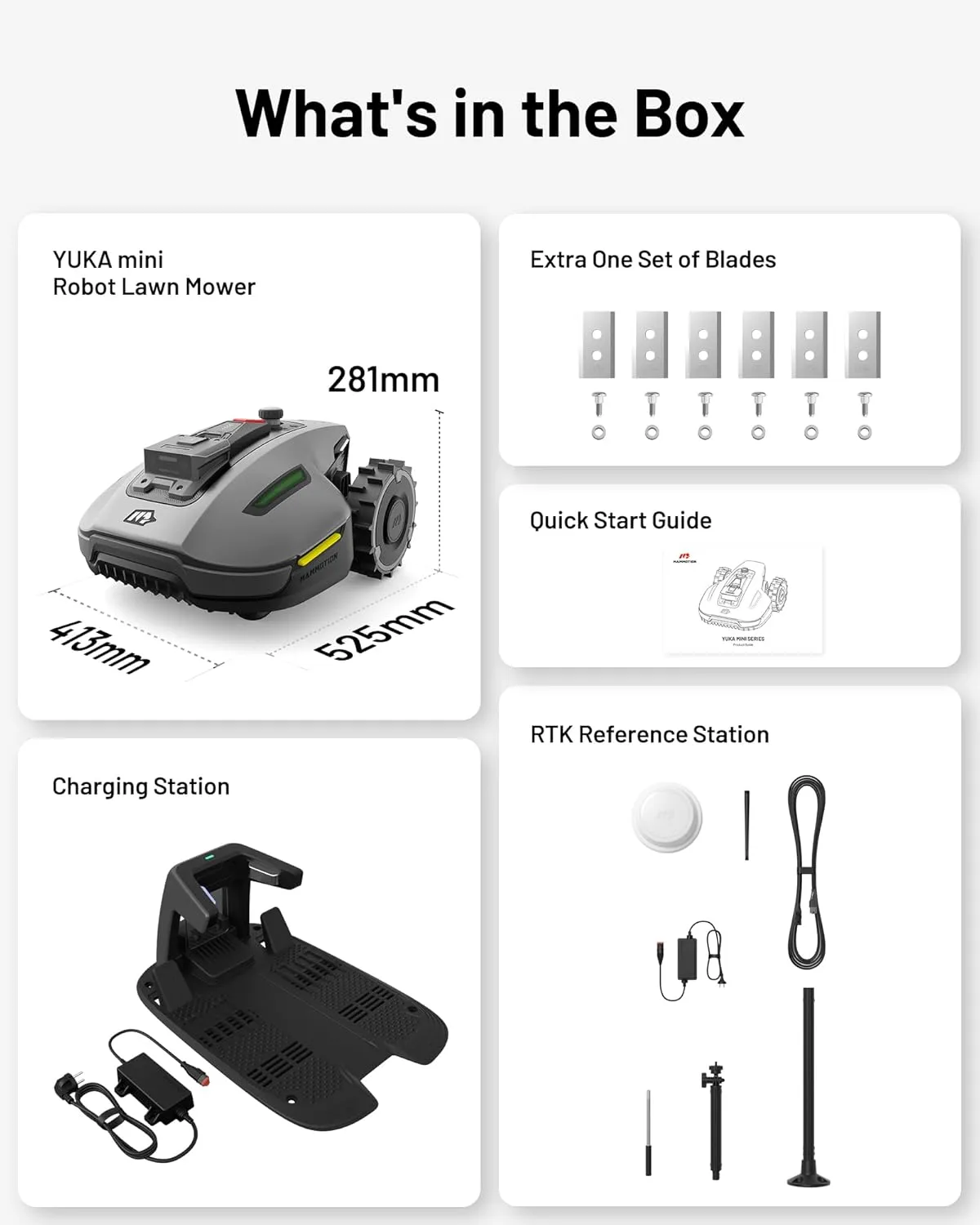 YUKA Mini 700H Robot Lawn Mower, Reception 0.17 Acre, Max 0.27 Acre, Ultrasense AI Vision  RTK Positioning, Auto Mapping, App Control, 50% Slope, Cutting Height 2''~3.5'', 15 Mowing Zones