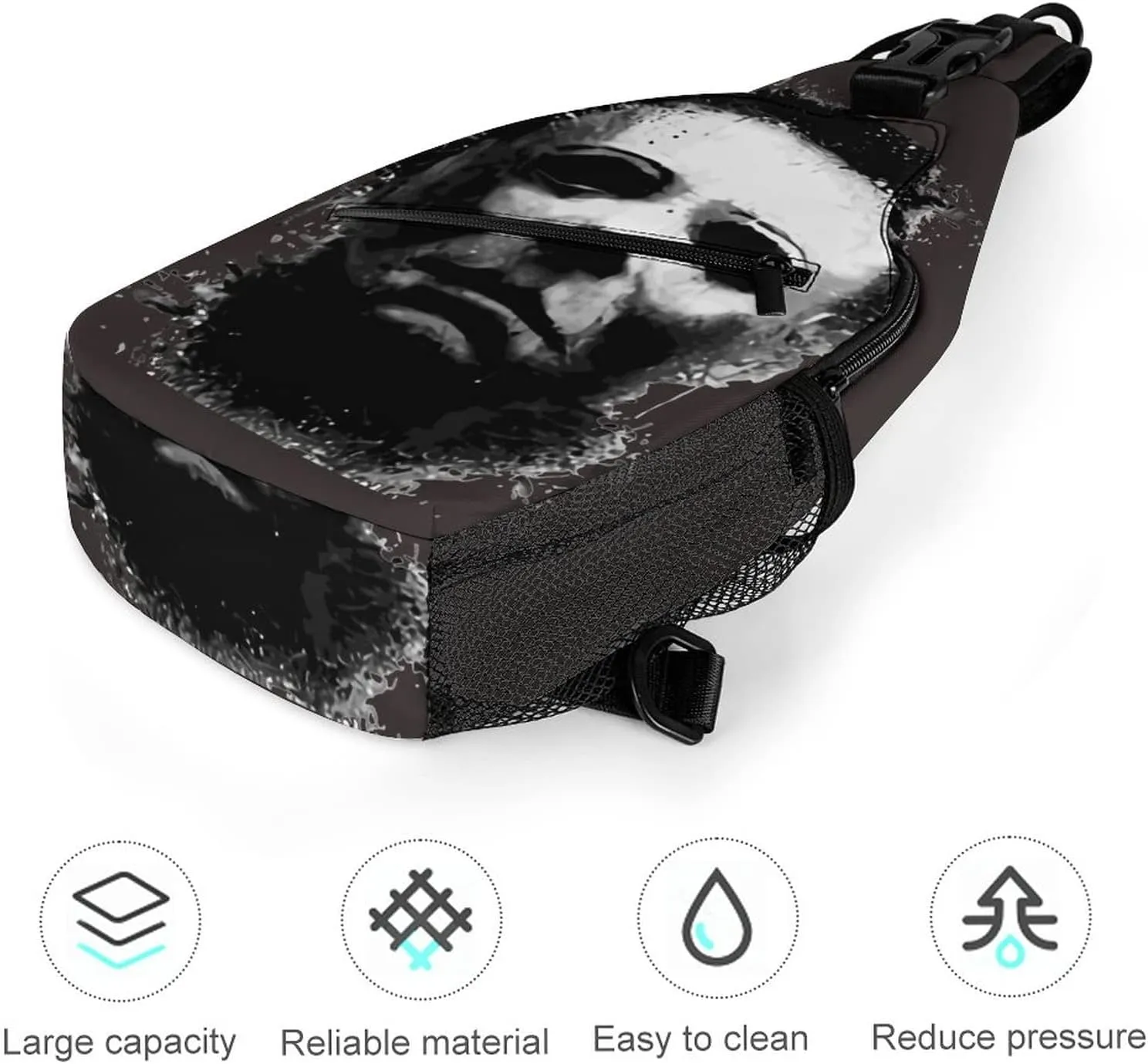 ZHANGXM Sling Bag Halloween Michael Myers Crossbody Sling Backpack Small Chest Shoulder Backpack for Men Hiking Outdoor Chest Bag