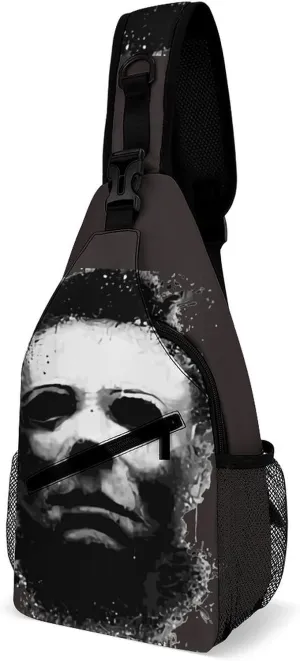ZHANGXM Sling Bag Halloween Michael Myers Crossbody Sling Backpack Small Chest Shoulder Backpack for Men Hiking Outdoor Chest Bag