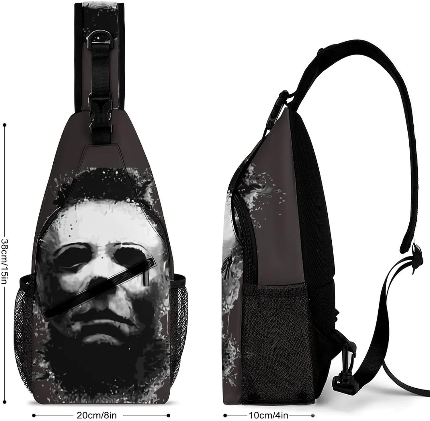 ZHANGXM Sling Bag Halloween Michael Myers Crossbody Sling Backpack Small Chest Shoulder Backpack for Men Hiking Outdoor Chest Bag