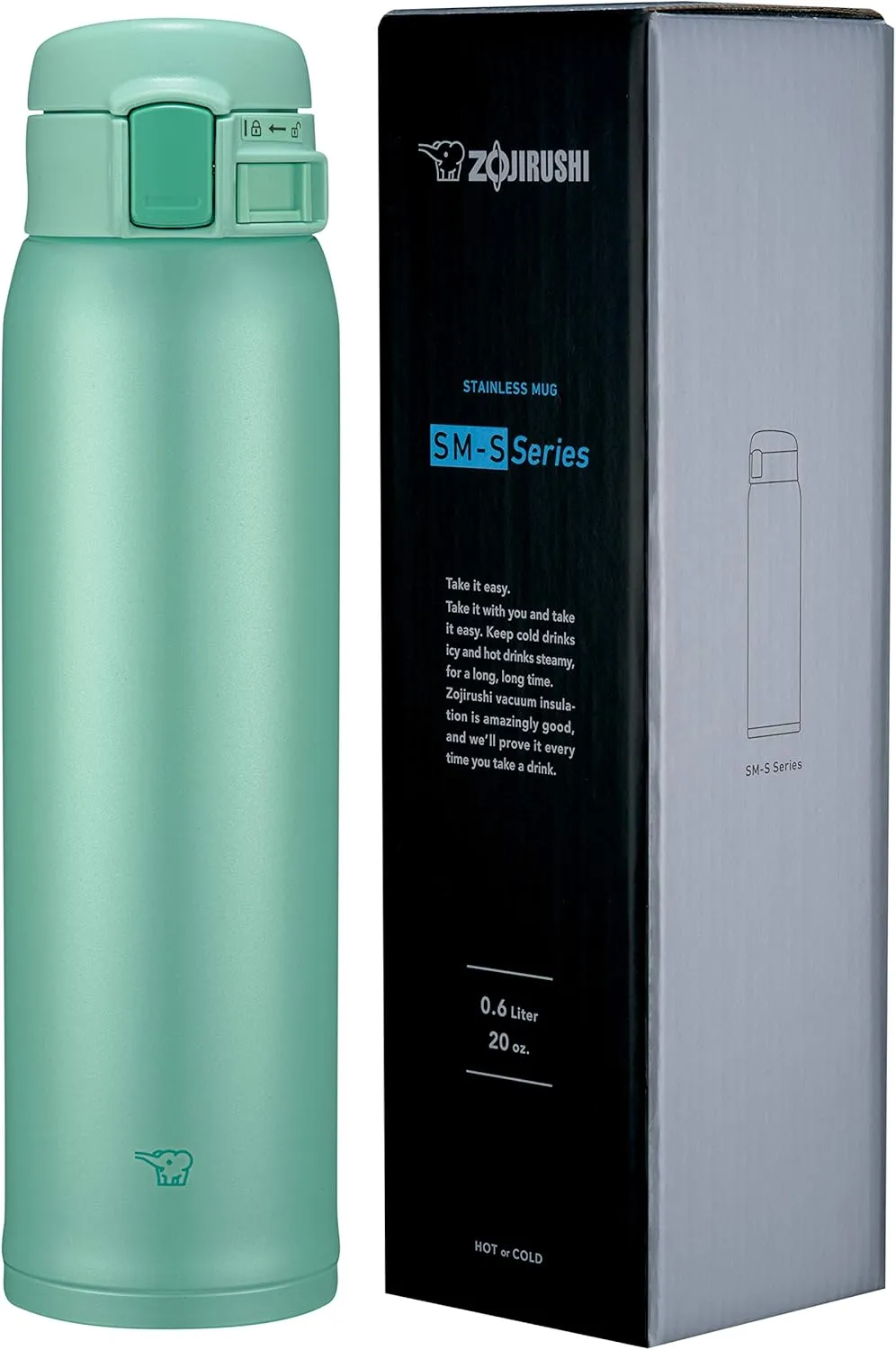 Zojirushi SMSR60EGP Stainless Mug, 20-Ounce, Mint